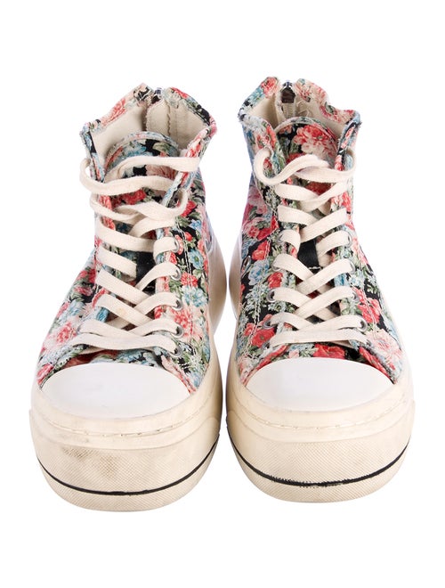 R13 Canvas Floral Print Chunky Sneakers