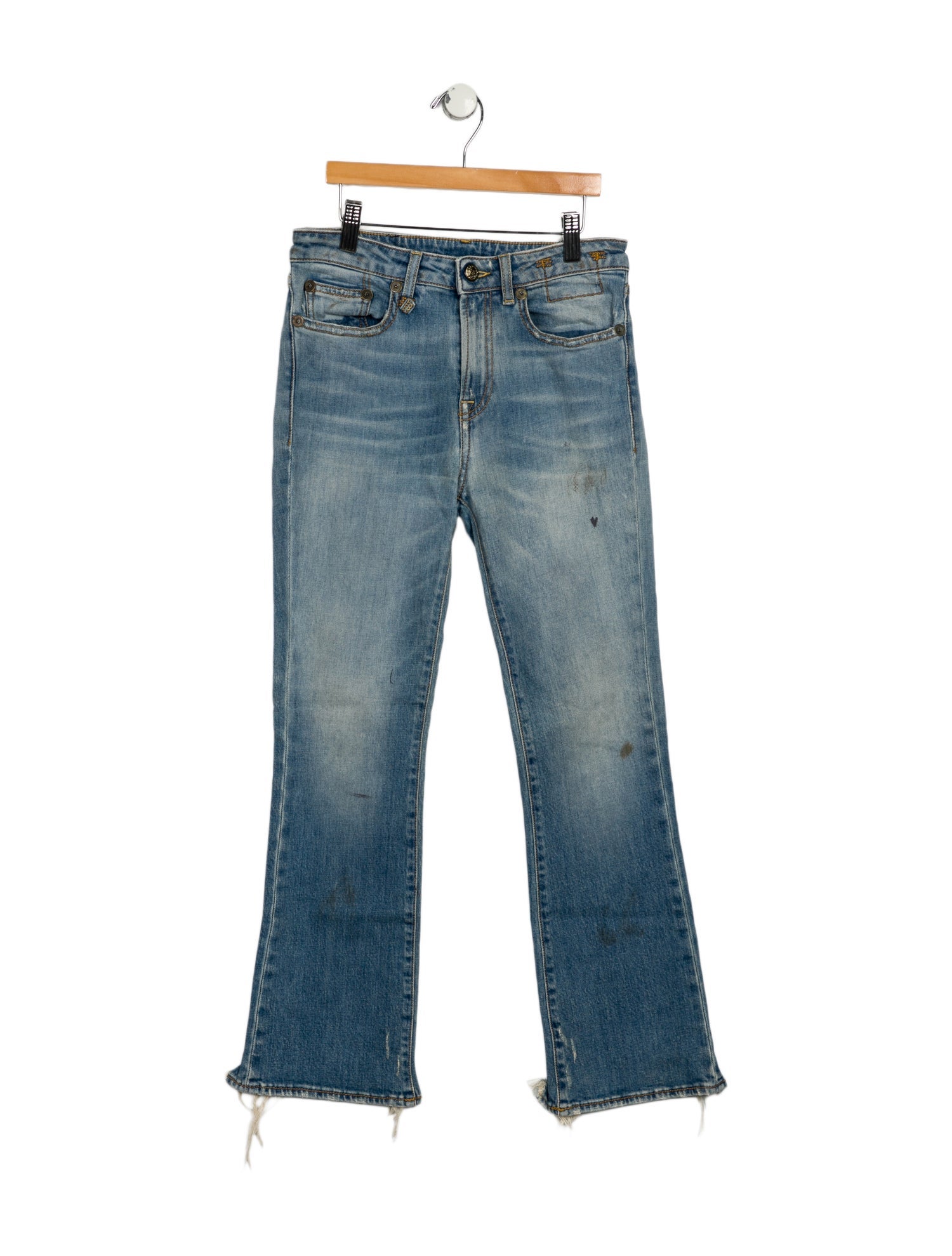 R13 Mid-Rise Straight Leg Jeans