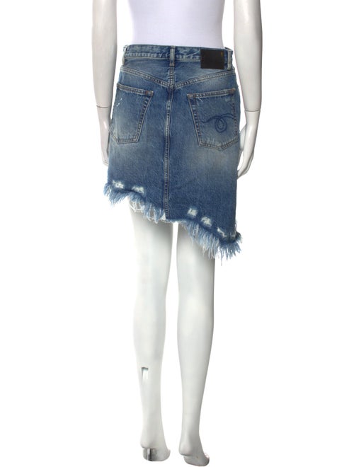 R13 Distressed Accents Mini Skirt