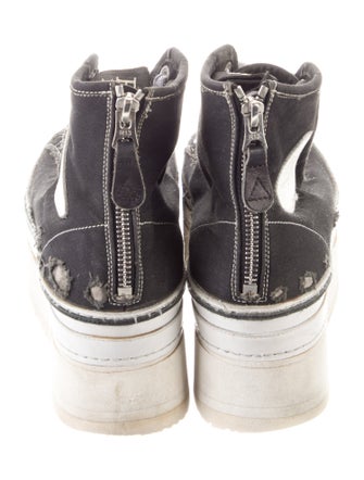 R13 Canvas Distressed Accents Chunky Sneakers