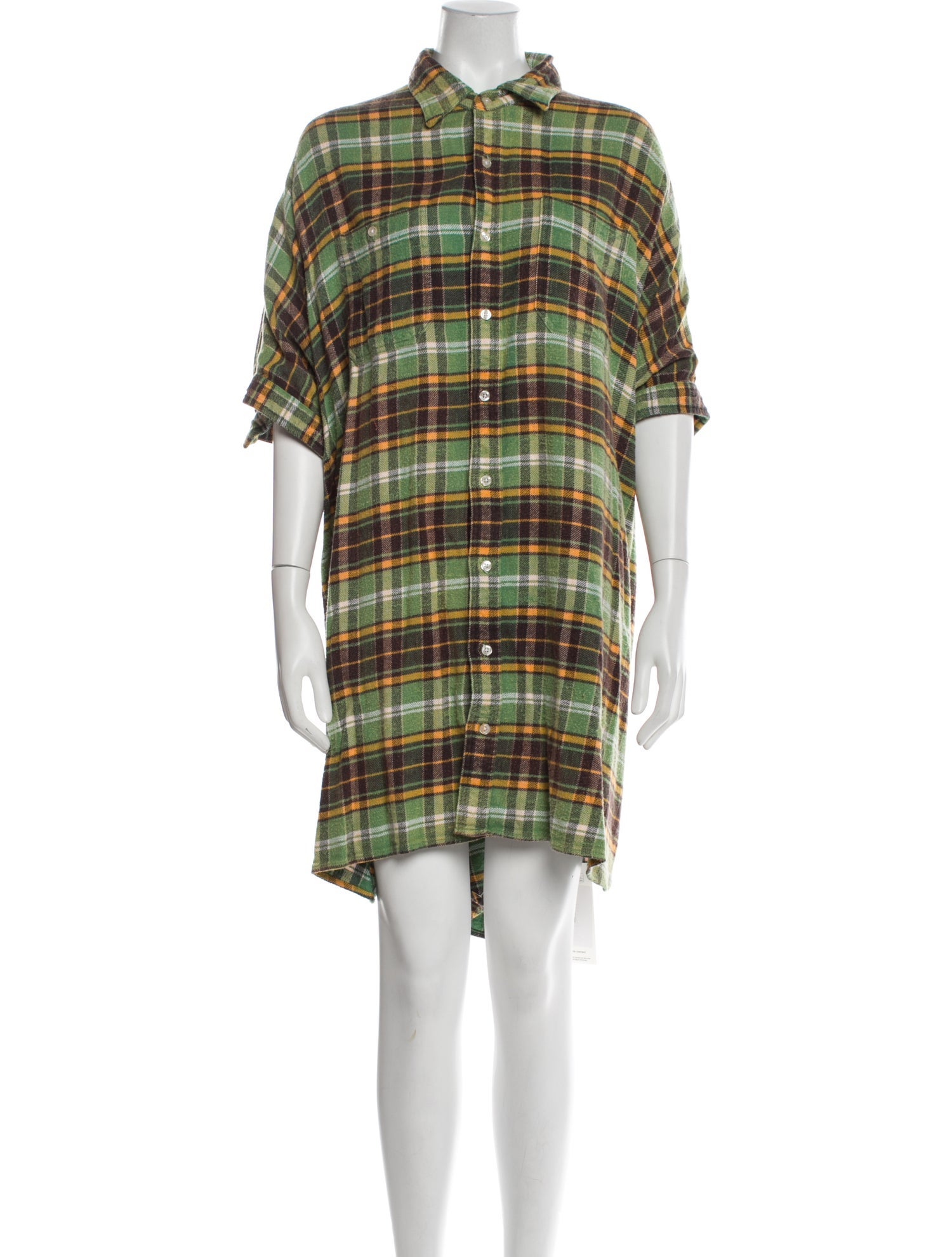 R13 Plaid Print Knee-Length Dress