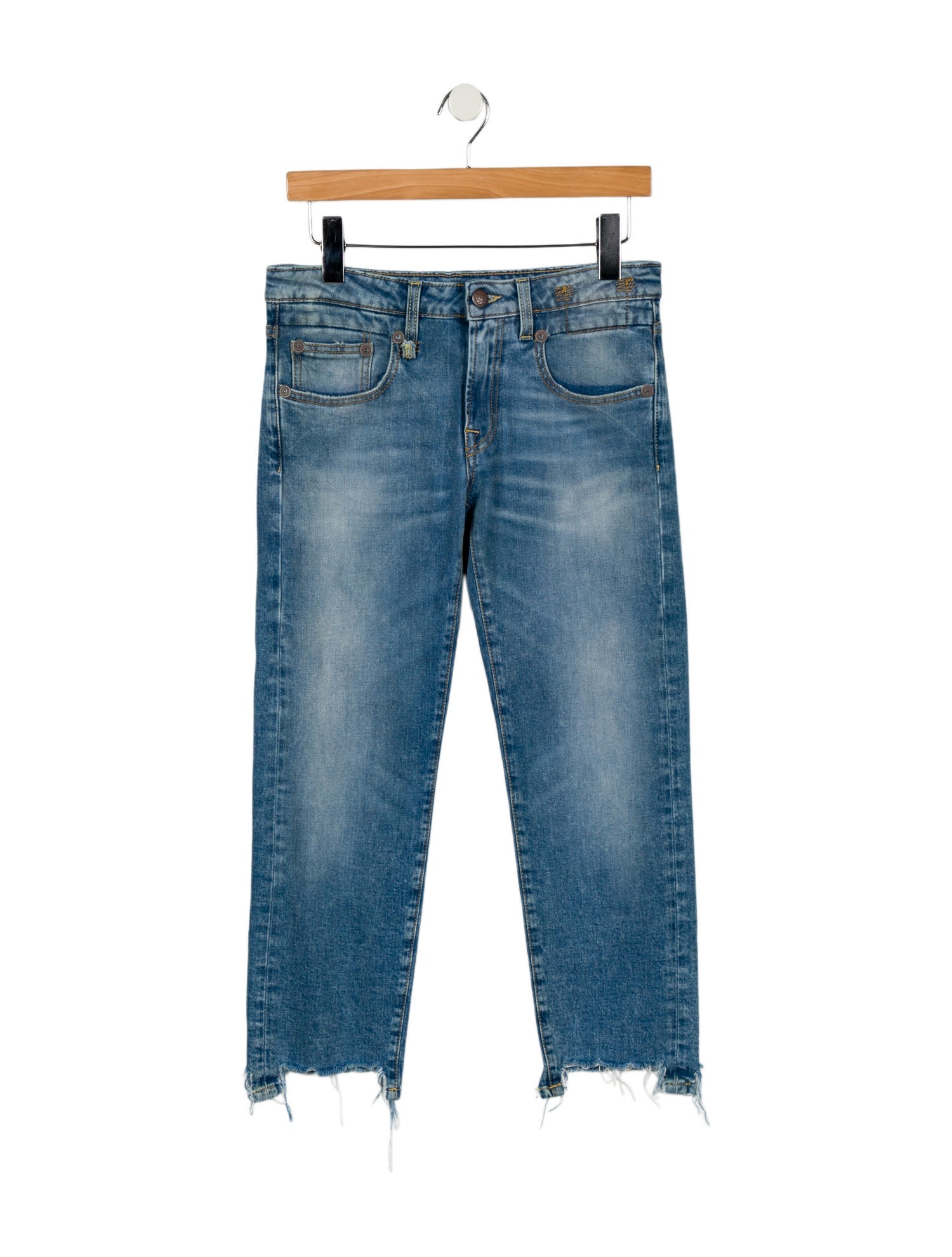 R13 Mid-Rise Straight Leg Jeans