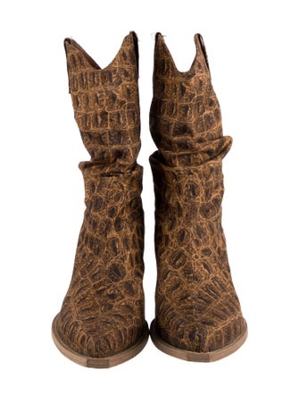 R13 Canvas Printed Western Boots