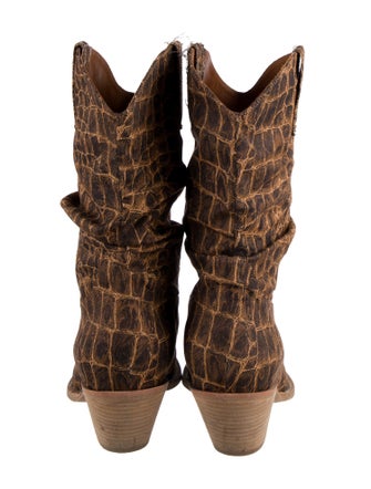 R13 Canvas Printed Western Boots