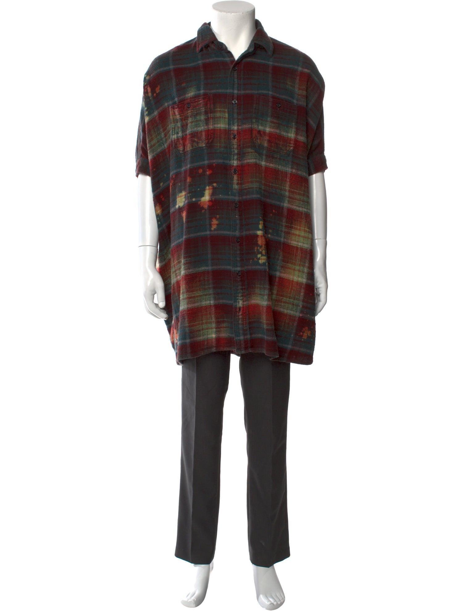 R13 Plaid Print Short Sleeve Shirt