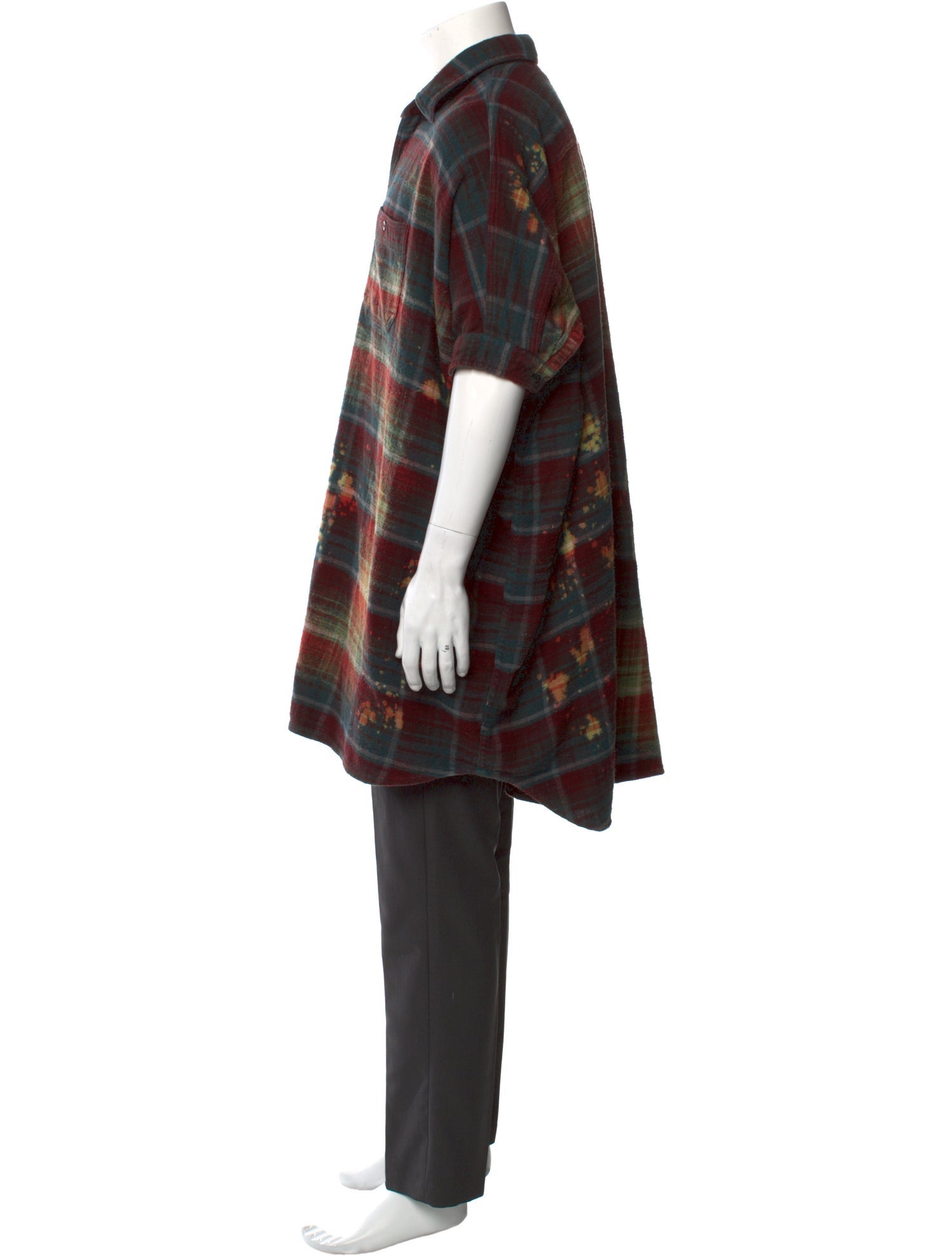 R13 Plaid Print Short Sleeve Shirt