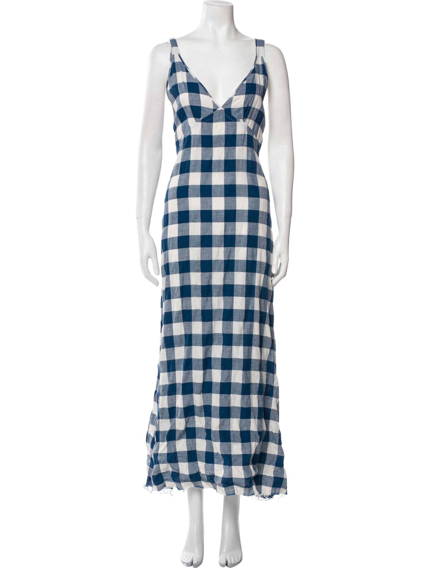 R13 Plaid Print Long Dress