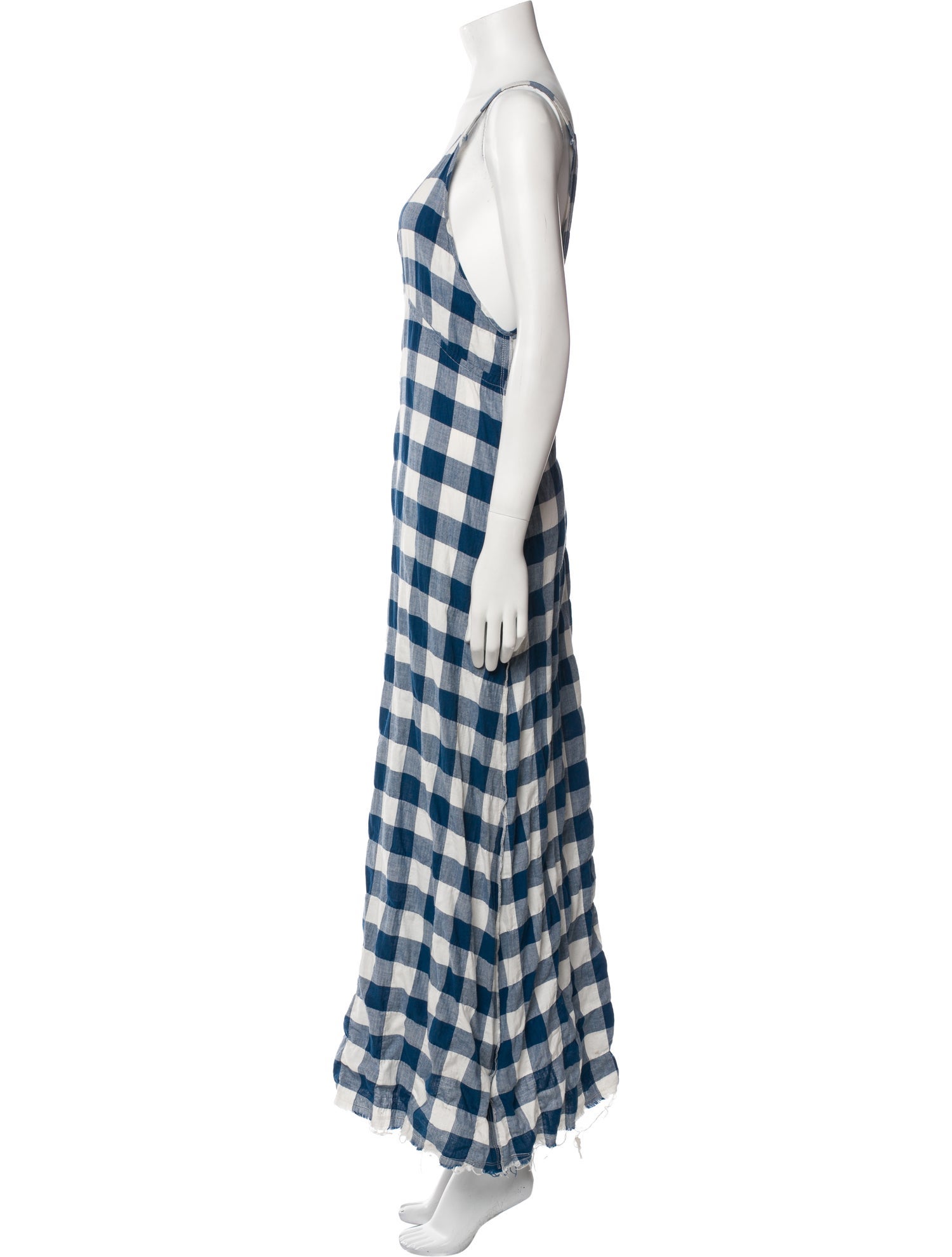 R13 Plaid Print Long Dress