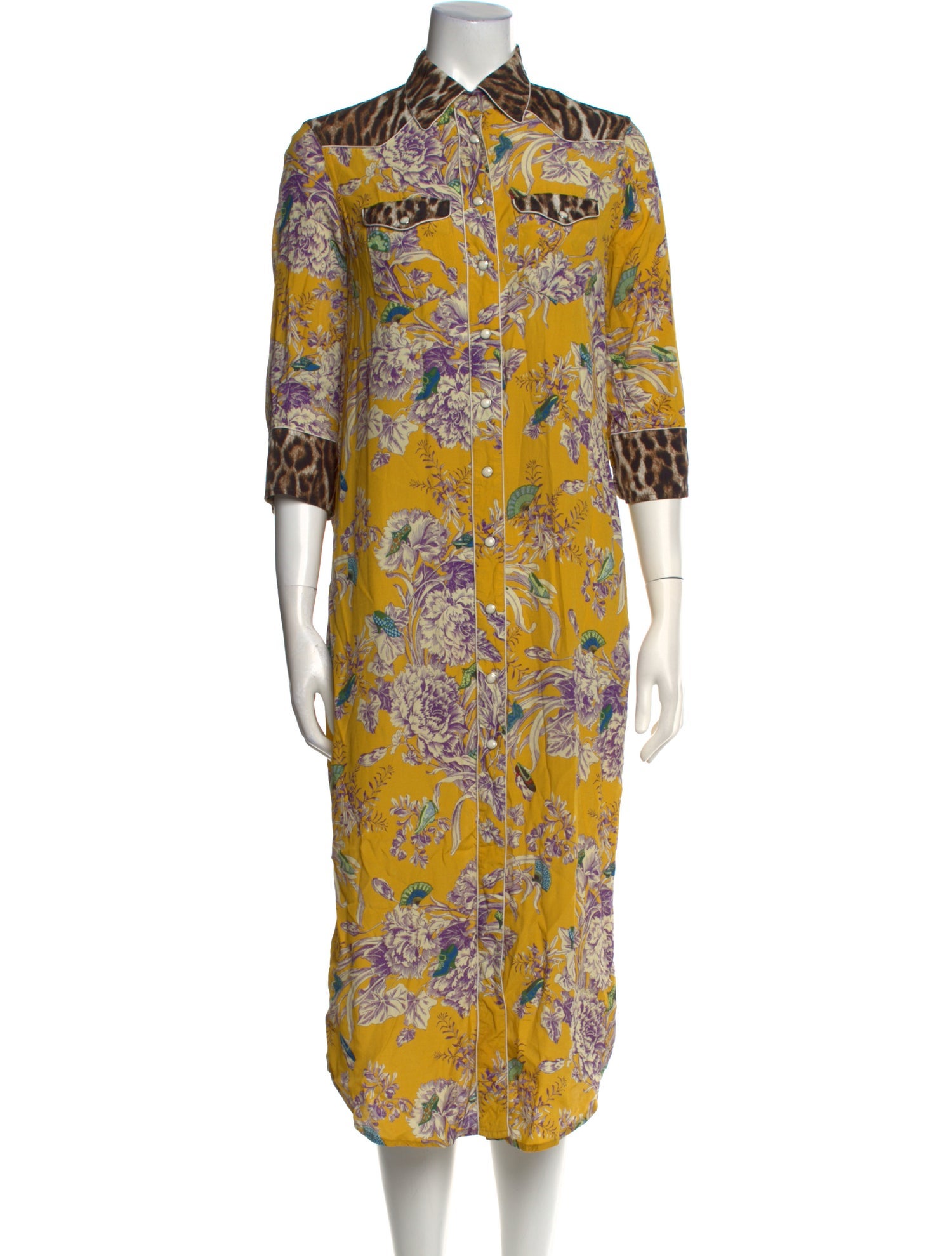 R13 Paisley Print Long Dress