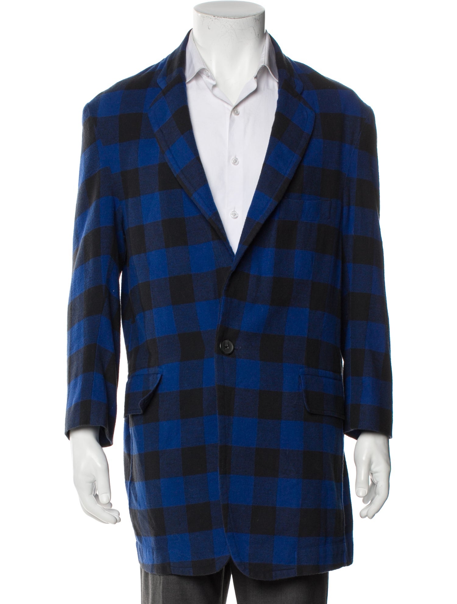 R13 Plaid Print Peacoat