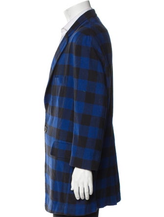 R13 Plaid Print Peacoat