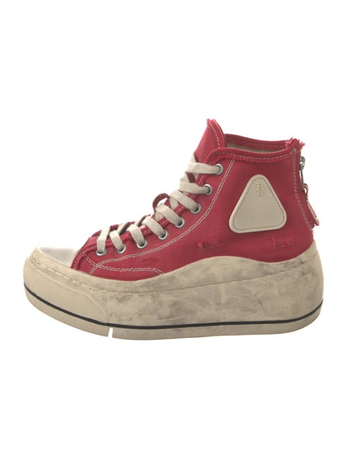 R13 Canvas Colorblock Pattern Chunky Sneakers