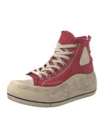 R13 Canvas Colorblock Pattern Chunky Sneakers