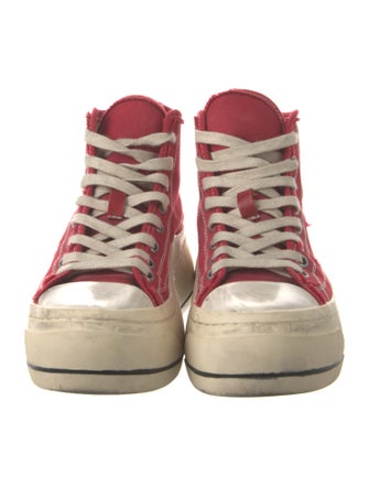 R13 Canvas Colorblock Pattern Chunky Sneakers