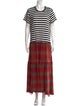 R13 Plaid Print Long Dress