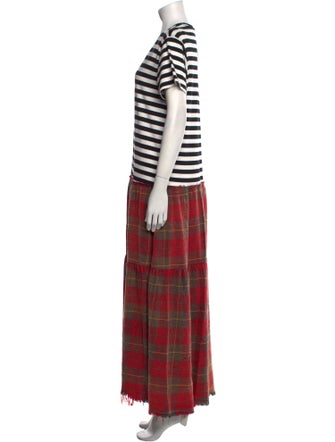 R13 Plaid Print Long Dress