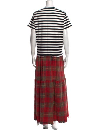 R13 Plaid Print Long Dress