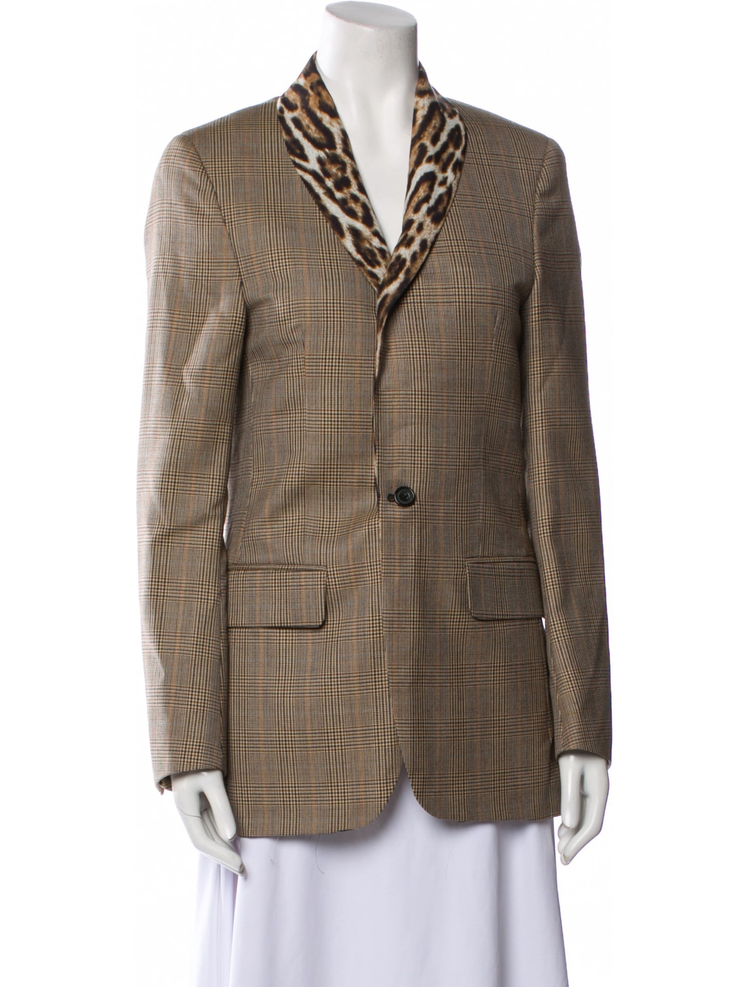 R13 Wool Plaid Print Coat