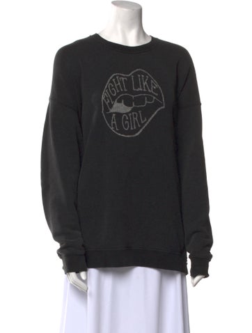 R13 Tops Graphic Print Crew Neck Sweatshirt S