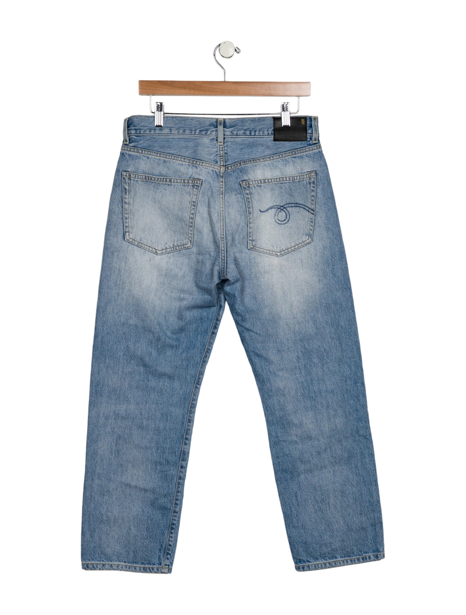R13 High-Rise Straight Leg Jeans