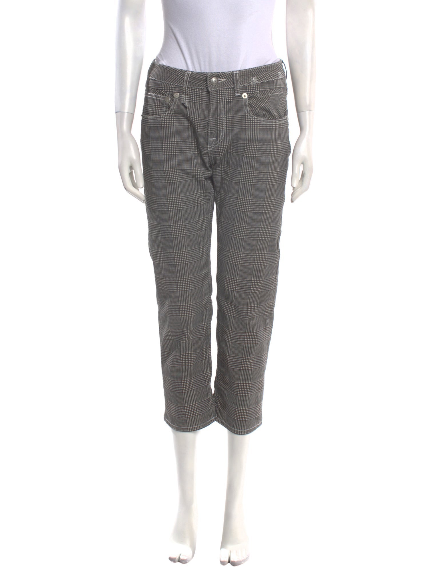 R13 Plaid Print Straight Leg Pants