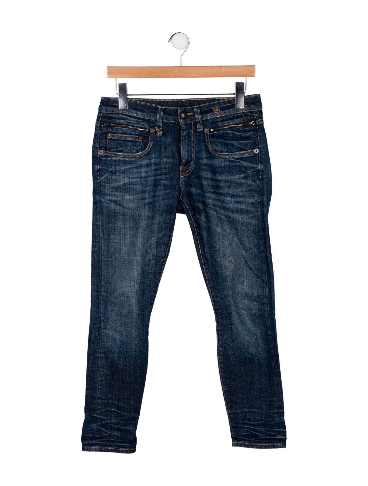 R13 Mid-Rise Skinny Leg Jeans