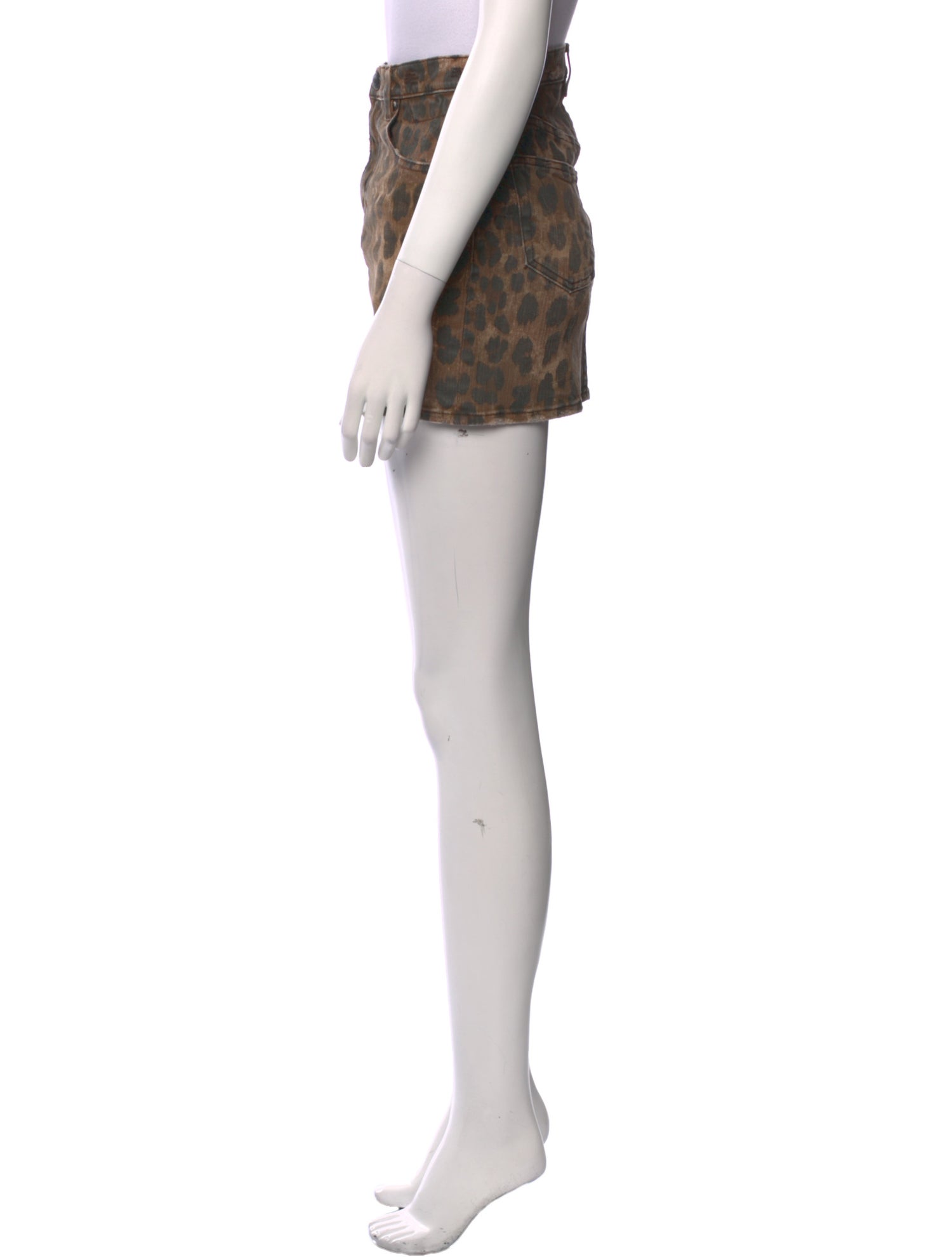 R13 Animal Print Mini Skirt