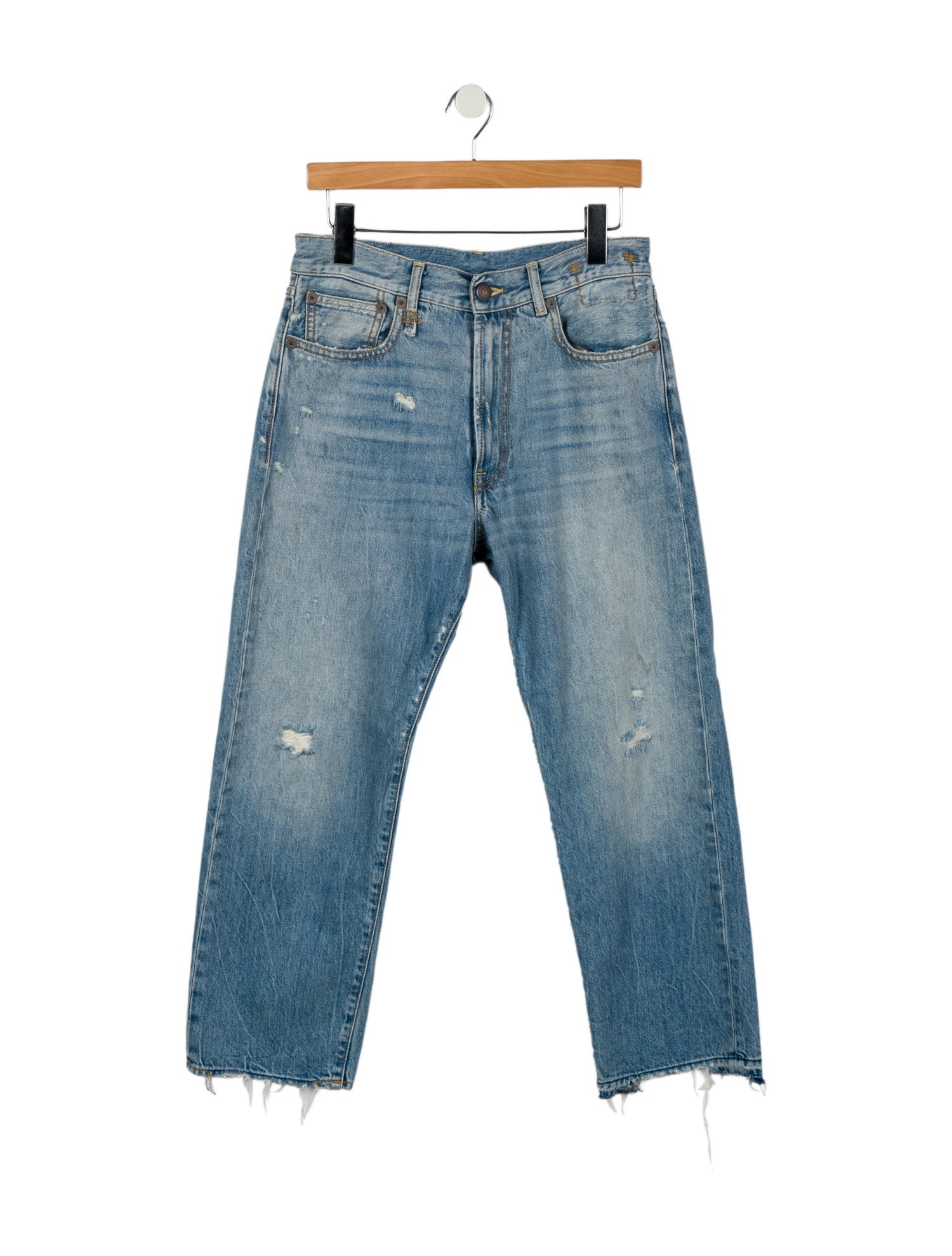 R13 Mid-Rise Straight Leg Jeans