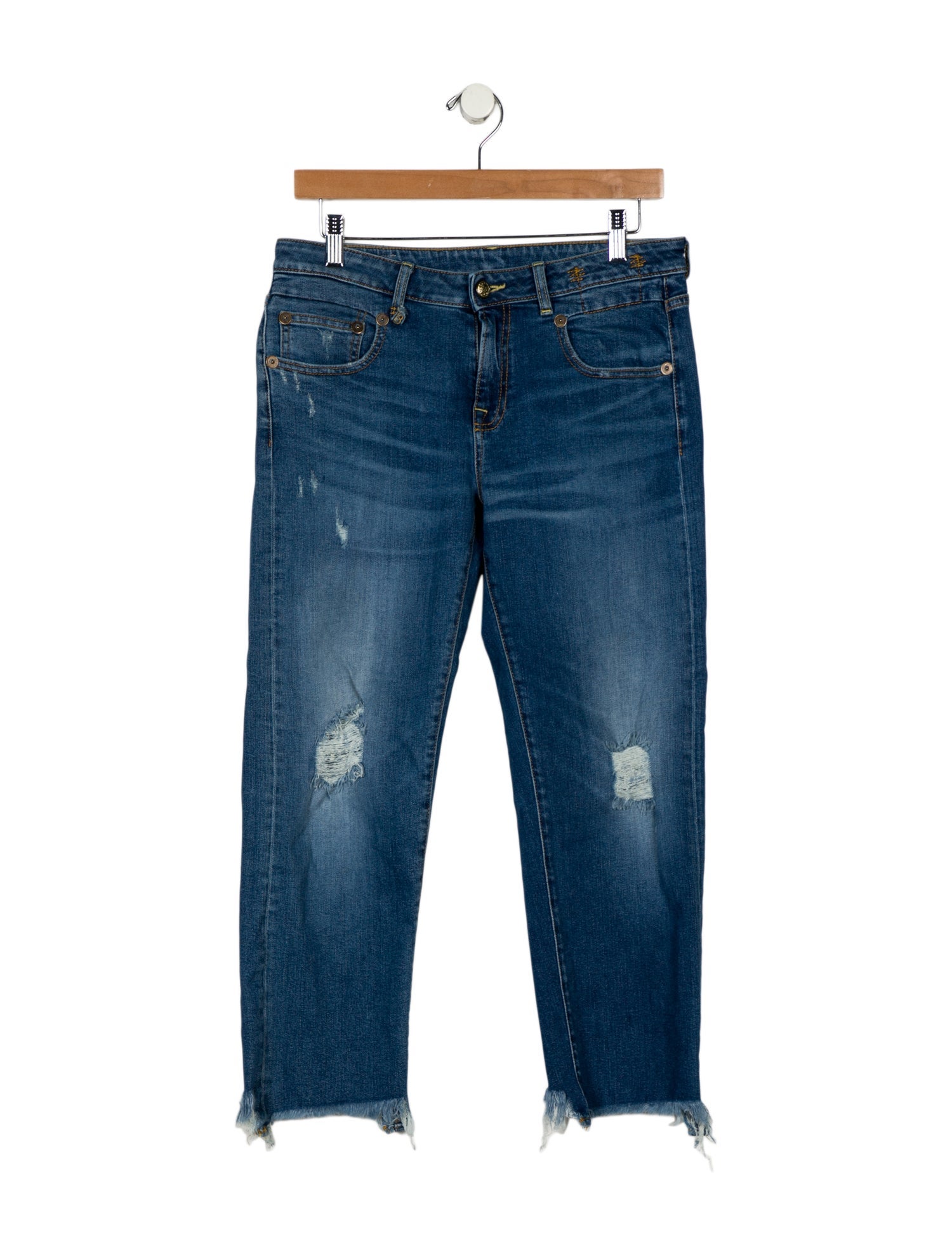 R13 Mid-Rise Straight Leg Jeans