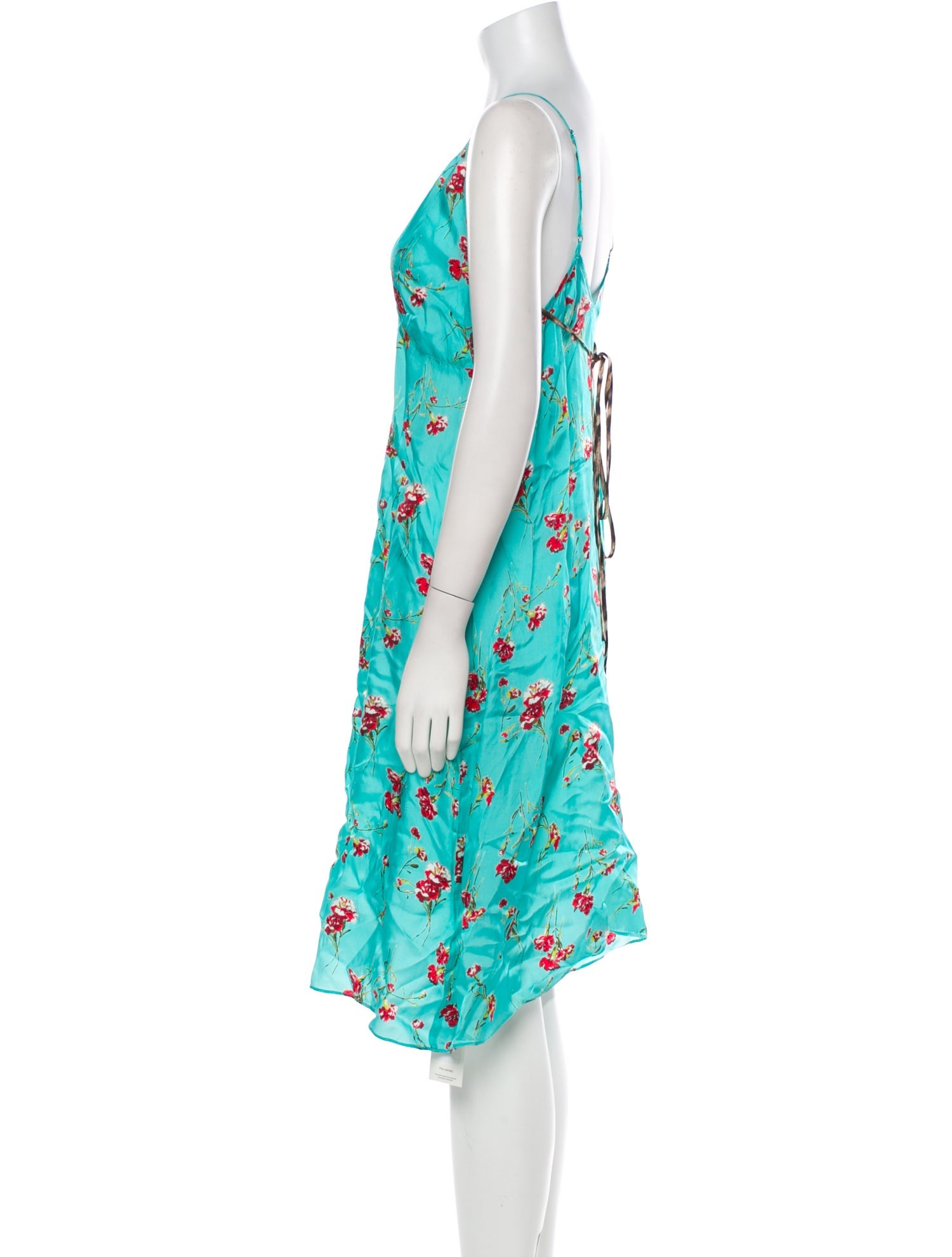 R13 Floral Print Midi Length Dress