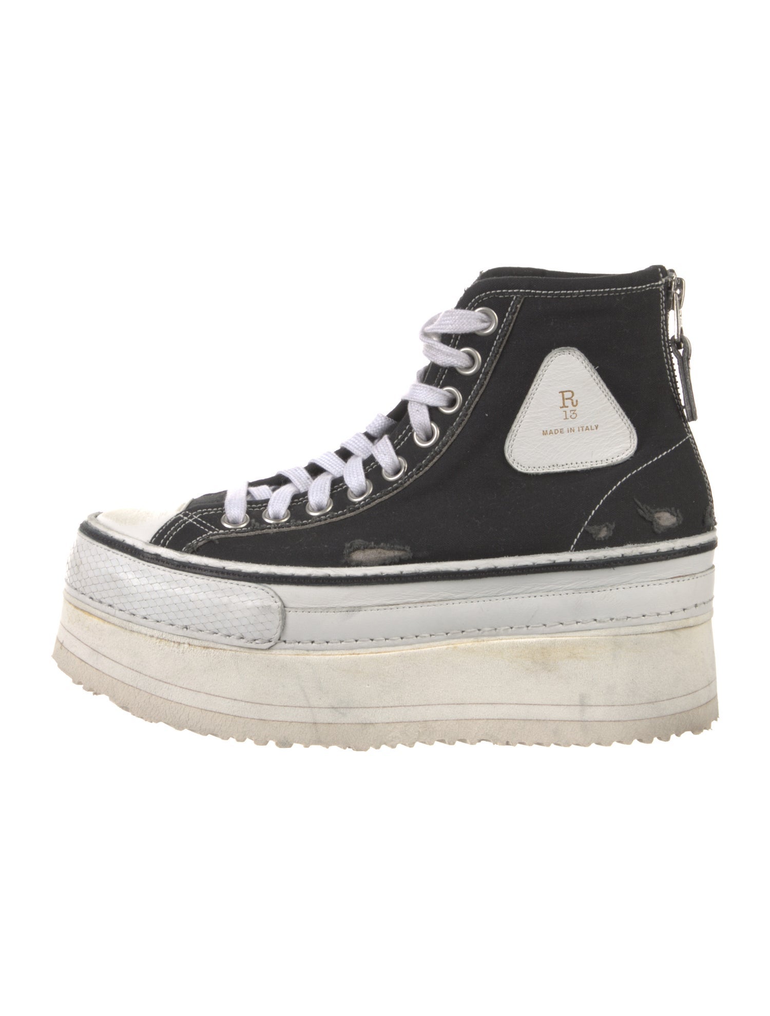 R13 Canvas Distressed Accents Sneakers