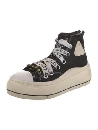 R13 Canvas Colorblock Pattern Sneakers