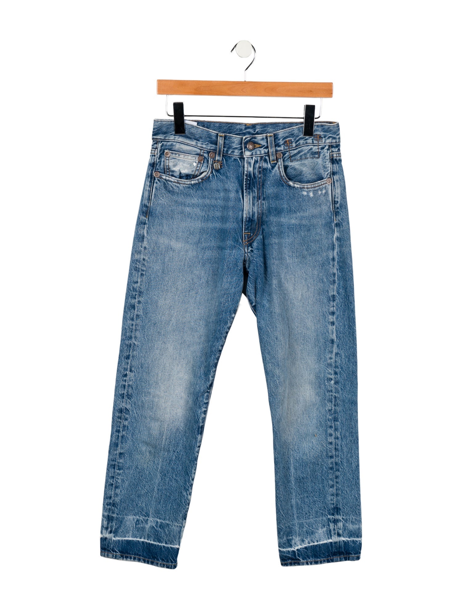 R13 Mid-Rise Straight Leg Jeans