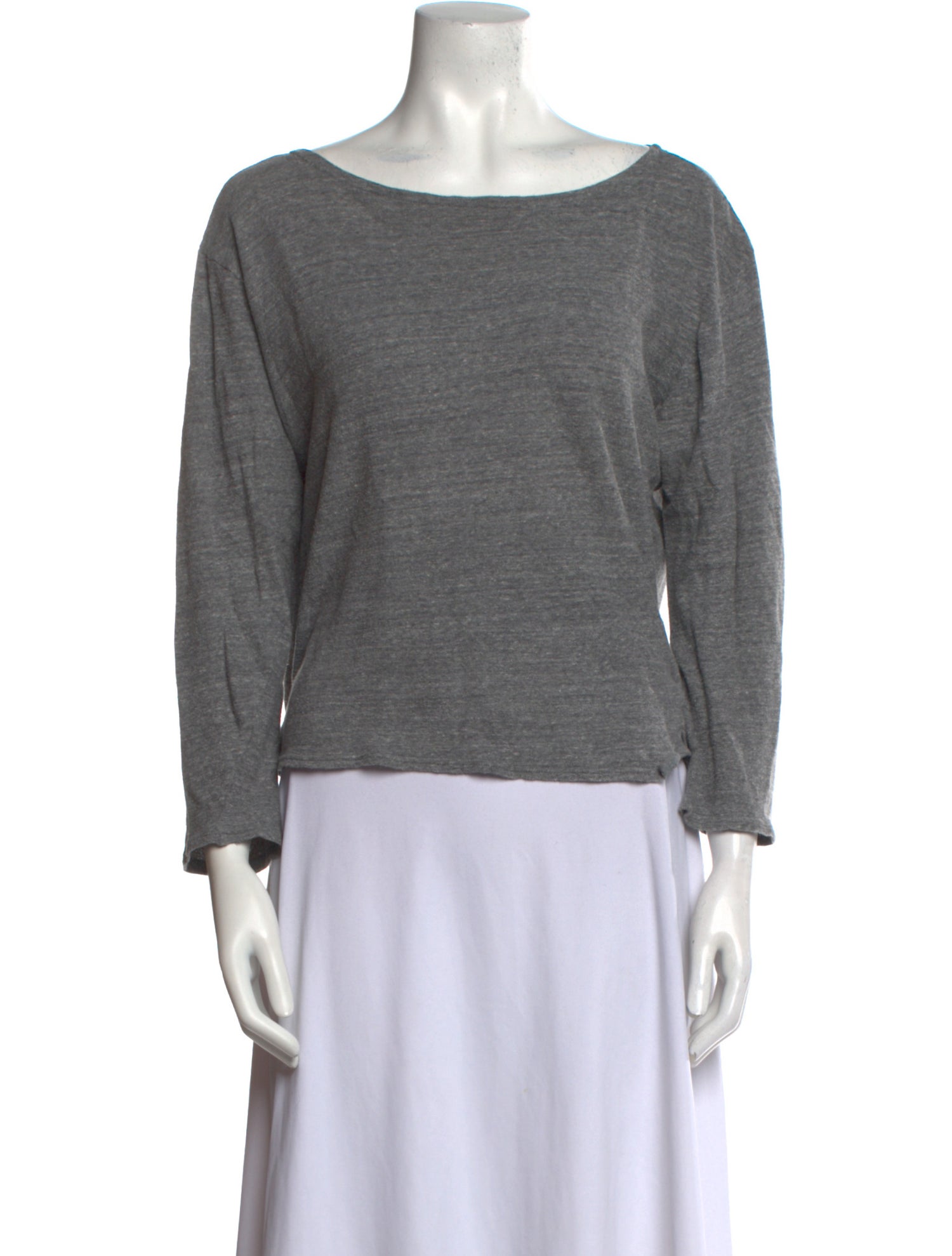 R13 Bateau Neckline Three-Quarter Sleeve Sweatshirt