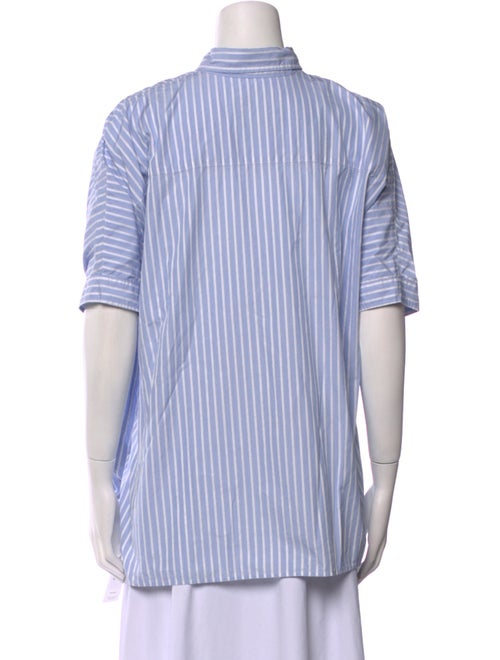 R13 Striped Short Sleeve Button-Up Top