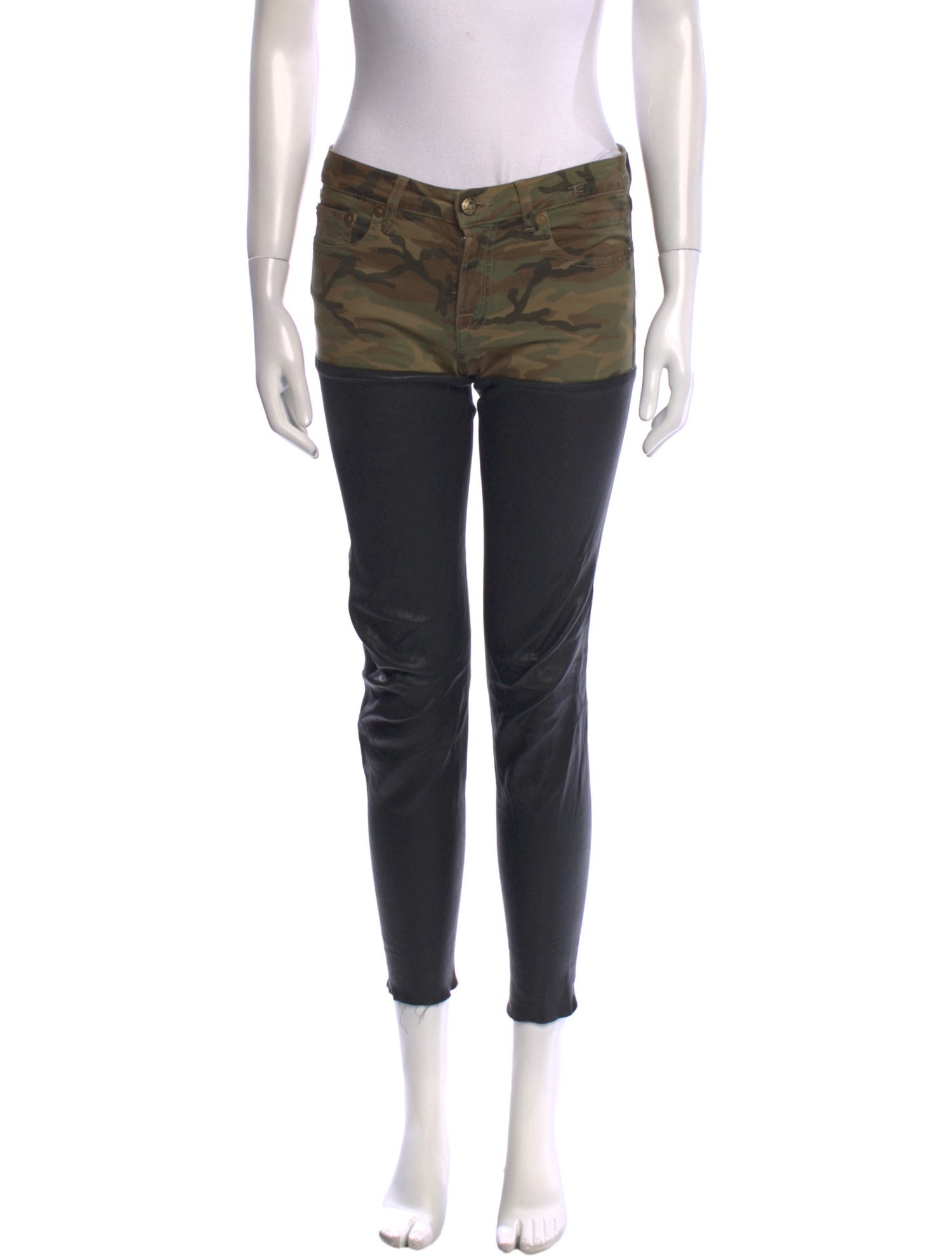 R13 Camouflage Print Skinny Leg Pants