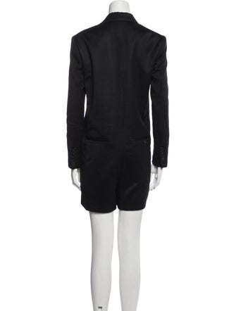 R13 Wool Plunge Neckline Romper