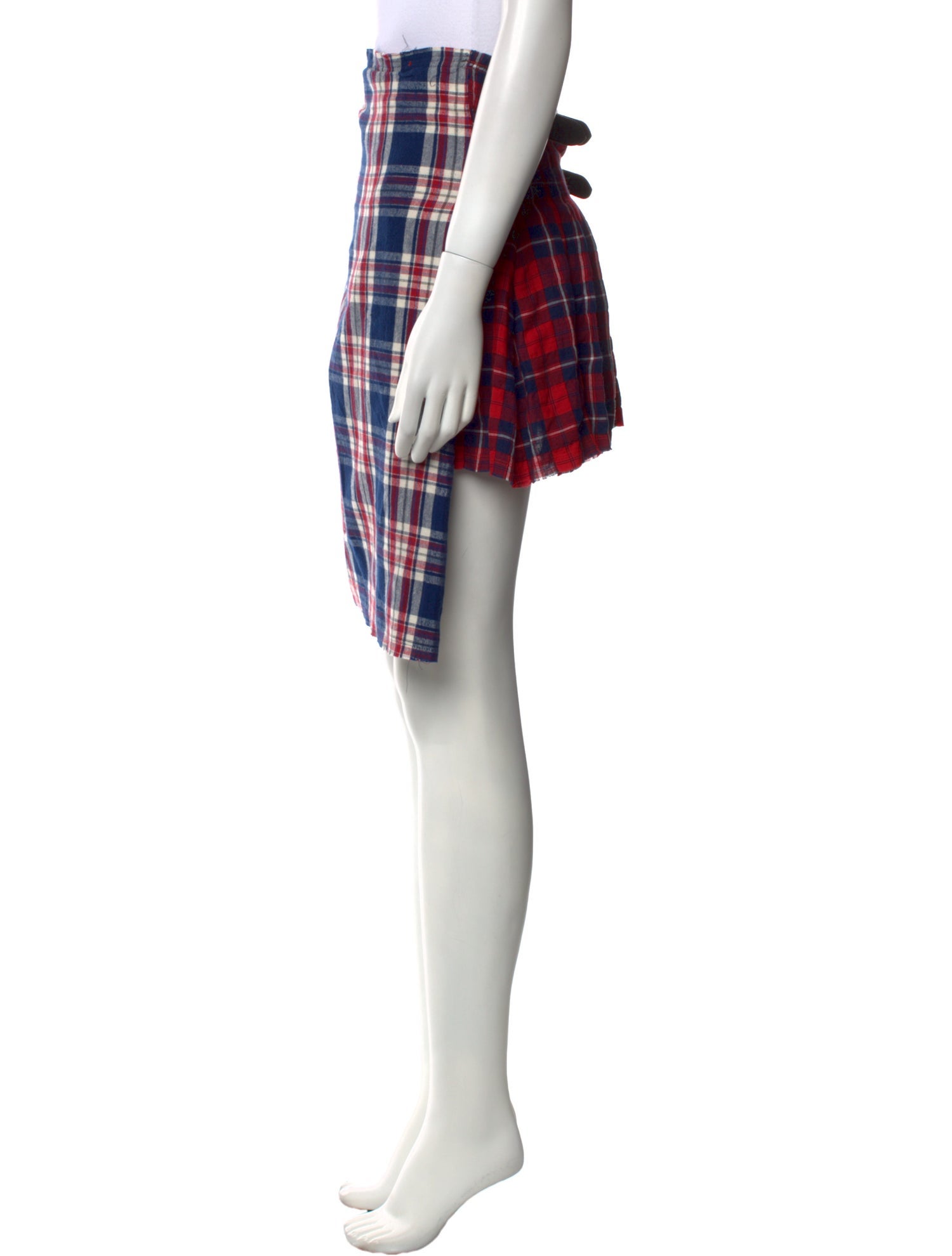 R13 Plaid Print Knee-Length Skirt