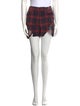R13 Plaid Print Mini Shorts