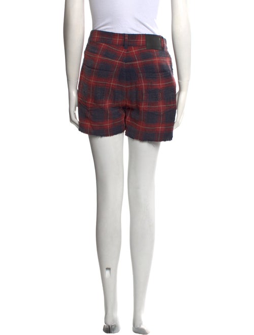 R13 Plaid Print Mini Shorts