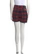 R13 Plaid Print Mini Shorts
