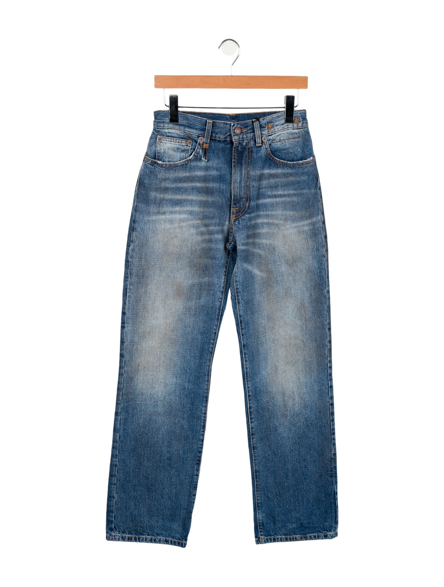 R13 Mid-Rise Straight Leg Jeans