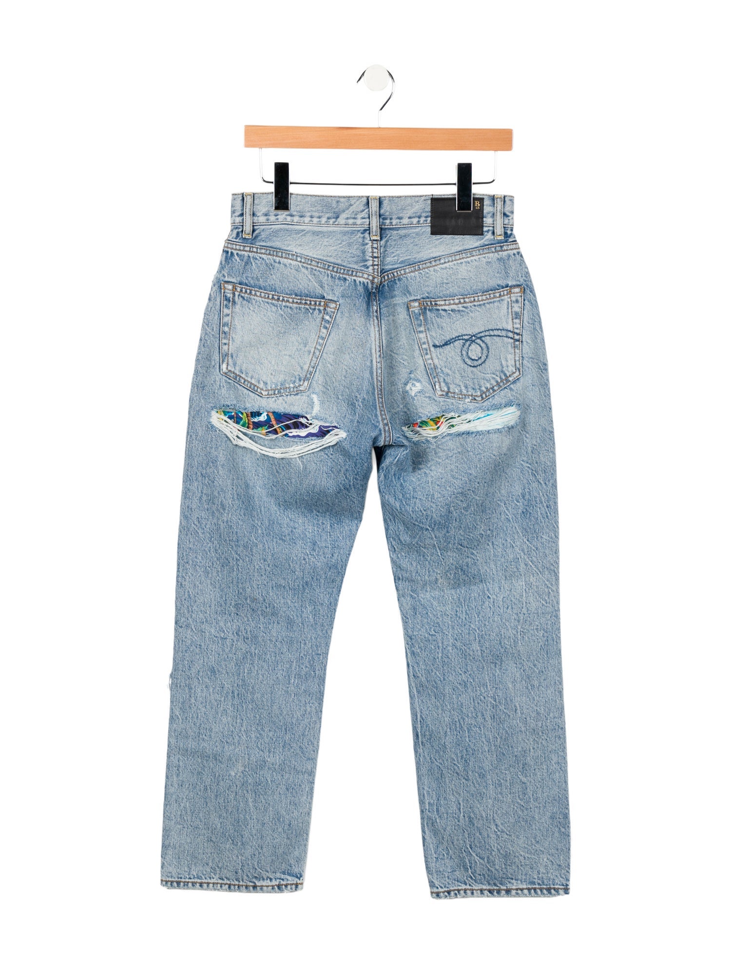 R13 Mid-Rise Straight Leg Jeans