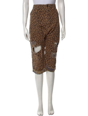 R13 Animal Print Wide Leg Pants