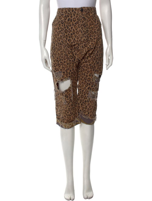 R13 Animal Print Wide Leg Pants