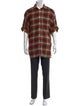R13 Plaid Print Collar Polo Sweater