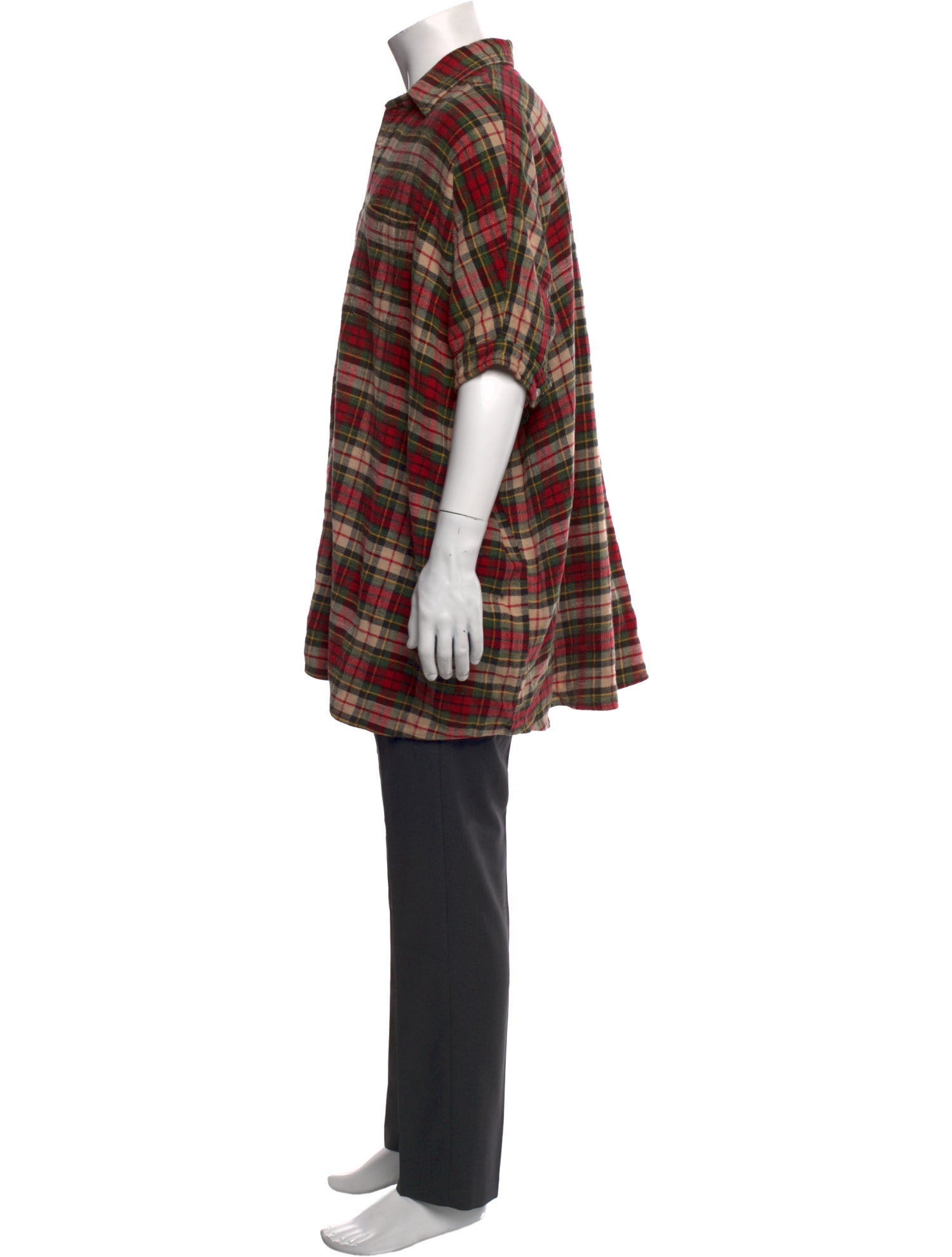 R13 Plaid Print Collar Polo Sweater