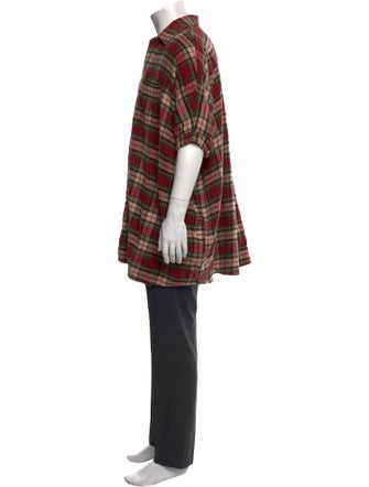 R13 Plaid Print Collar Polo Sweater