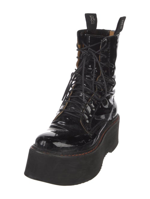 R13 Patent Leather Combat Boots