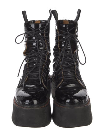 R13 Patent Leather Combat Boots